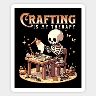 Crafting Is My Therapy Funny Crafter Magnet